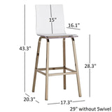 Miles Acrylic Swivel High Back Bar Stools (Set of 2) by iNSPIRE Q Bold