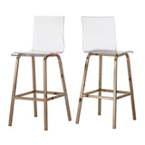 Miles Acrylic Swivel High Back Bar Stools (Set of 2) by iNSPIRE Q Bold
