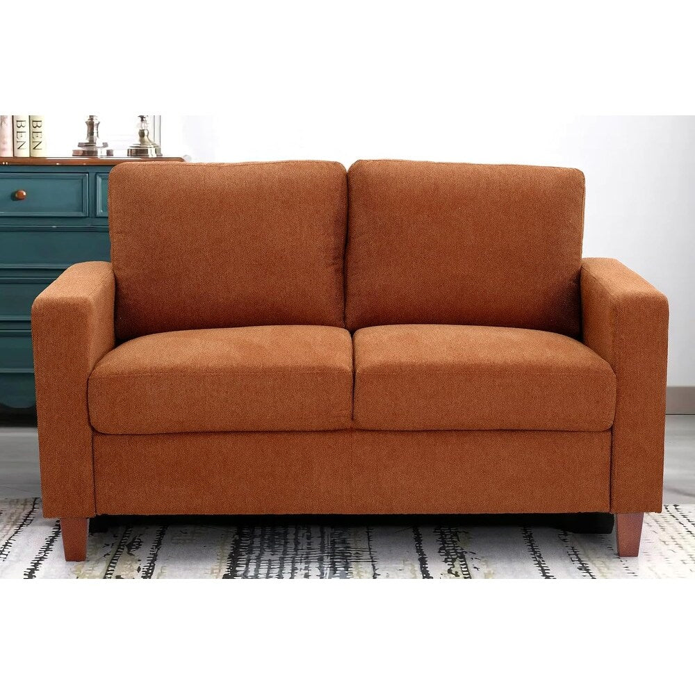 Miles Mid Century Modern Loveseat 2 Seater Sofa Couch with Reversible Back Pillows Large