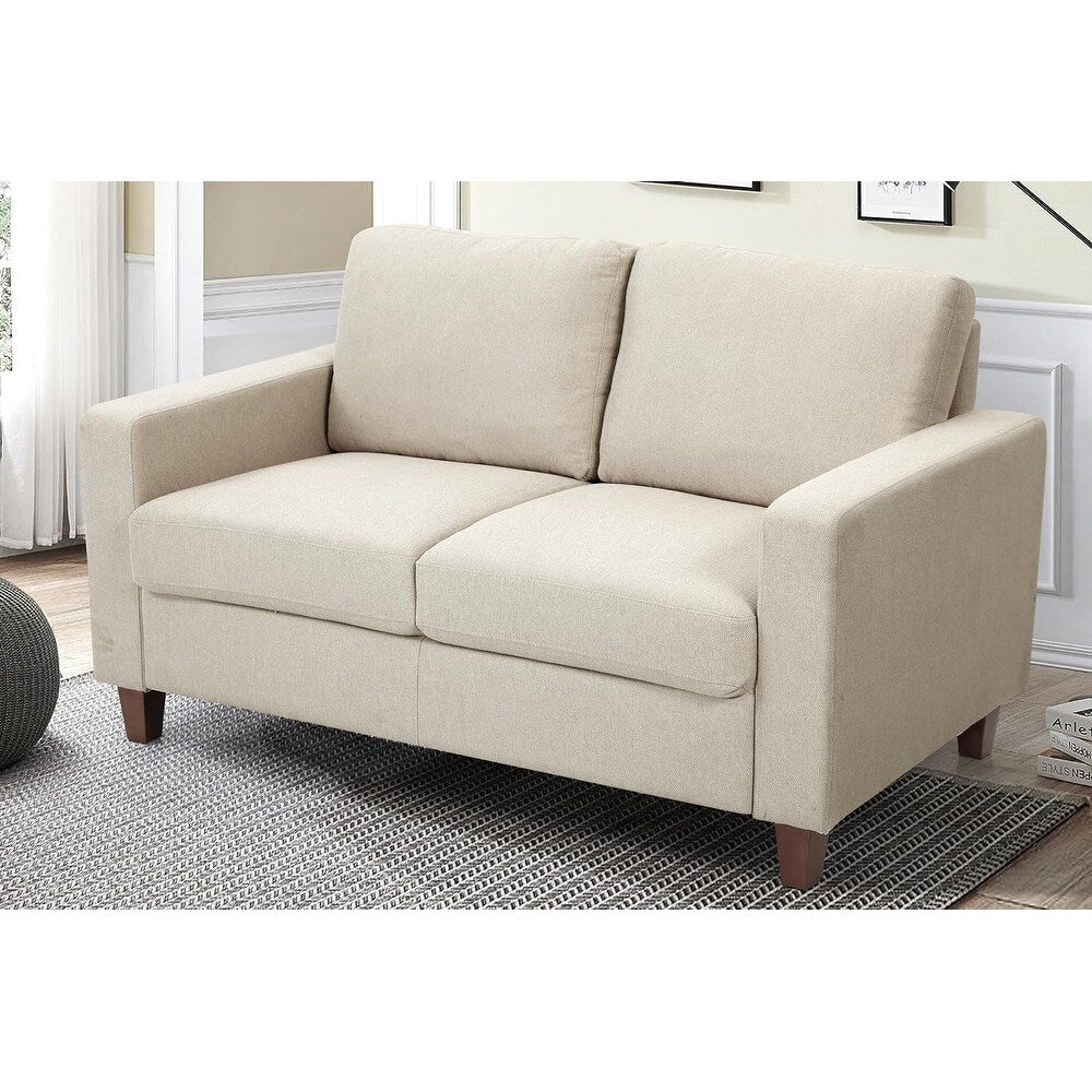 Miles Mid Century Modern Loveseat 2 Seater Sofa Couch with Reversible Back Pillows Large