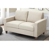 Miles Mid Century Modern Loveseat 2 Seater Sofa Couch with Reversible Back Pillows Large