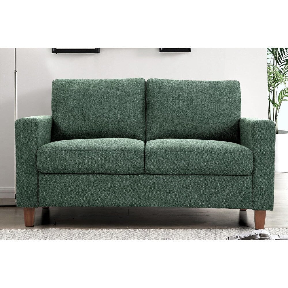 Miles Mid Century Modern Loveseat 2 Seater Sofa Couch with Reversible Back Pillows Large