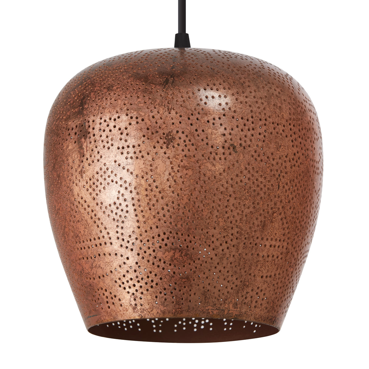 Miles River of Goods Copper-Colored Metal Punched Globe Shade 8-Inch Pendant Light - 8" x 8" x 15.5/80.5"