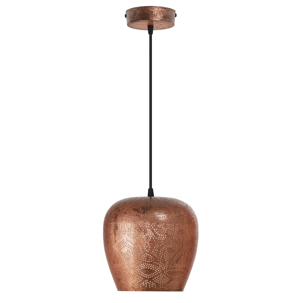 Miles River of Goods Copper-Colored Metal Punched Globe Shade 8-Inch Pendant Light - 8" x 8" x 15.5/80.5"