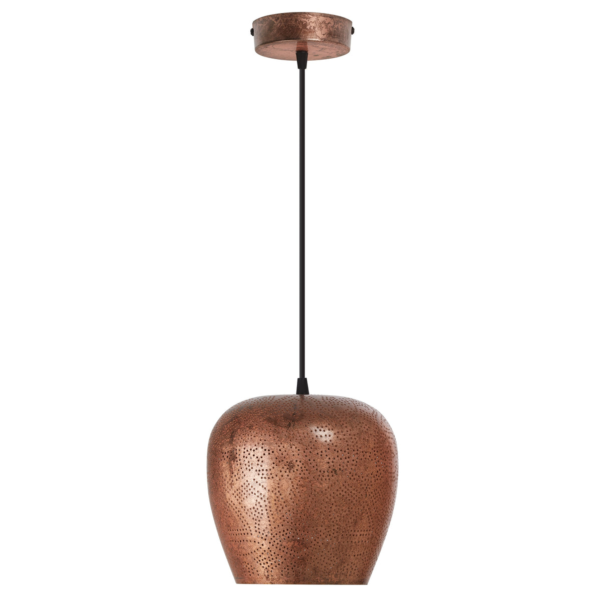 Miles River of Goods Copper-Colored Metal Punched Globe Shade 8-Inch Pendant Light - 8" x 8" x 15.5/80.5"