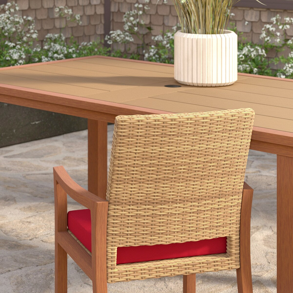 Mili 7 Piece Sunbrella Outdoor Patio Dining Set