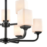 Millennium Lighting Eddison 9 Light Chandelier in Matte Black with Frosted Glass Shades - 30