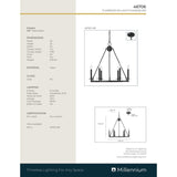 Millennium Lighting Florence 6 Light Chandelier Ceiling Fixture in Matte Black