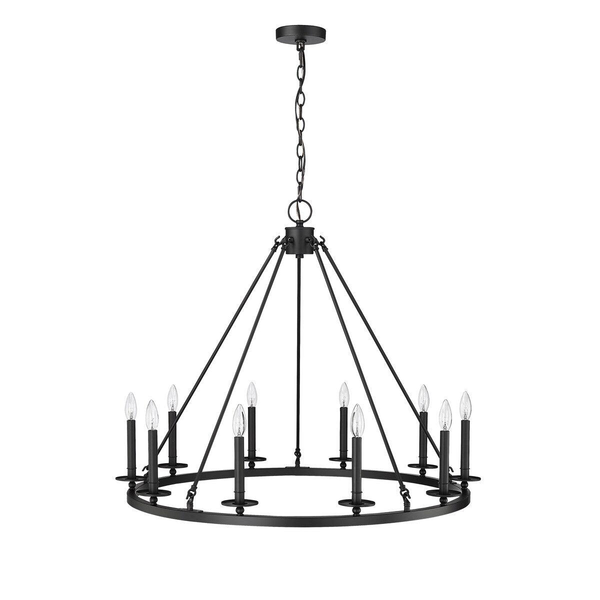 Millennium Lighting Florence 6 Light Chandelier Ceiling Fixture in Matte Black