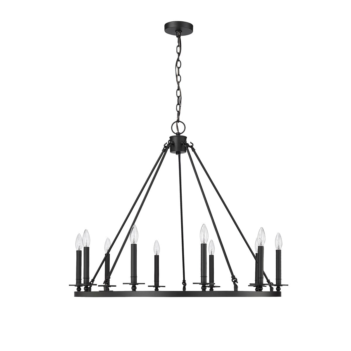 Millennium Lighting Florence 6 Light Chandelier Ceiling Fixture in Matte Black