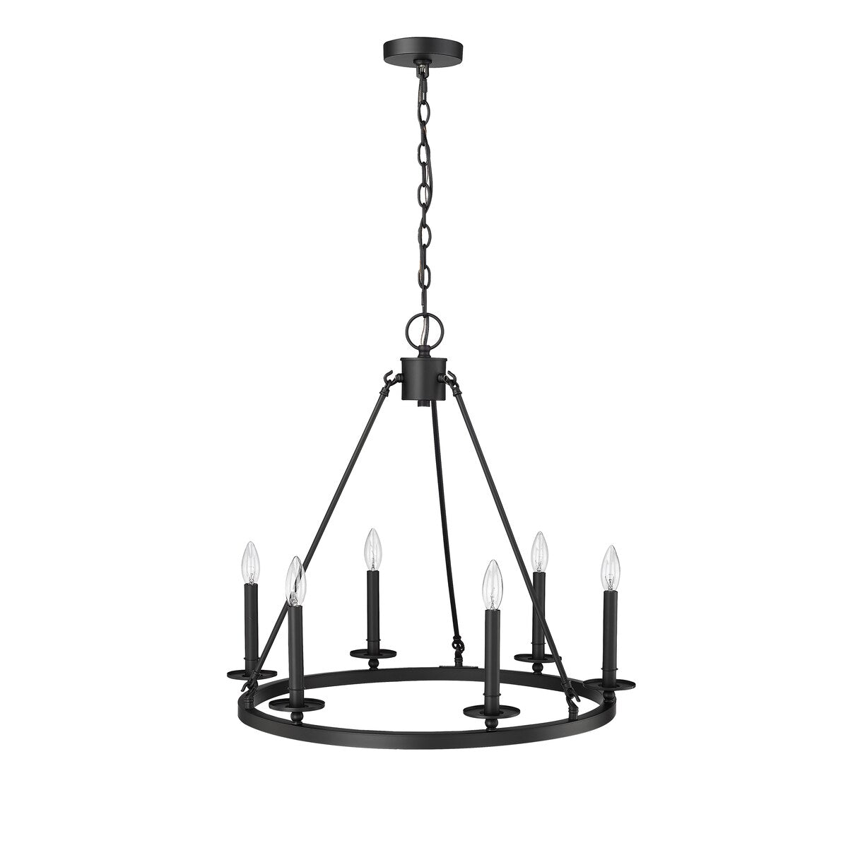 Millennium Lighting Florence 6 Light Chandelier Ceiling Fixture in Matte Black