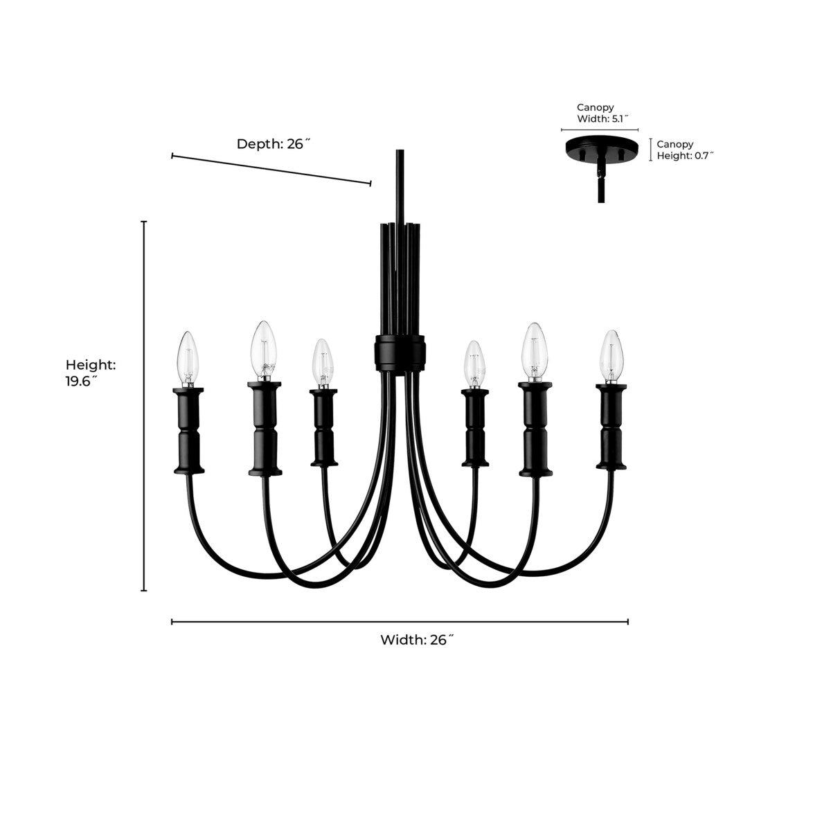 Millennium Lighting Potiss 6/9 Chandelier Ceiling Light