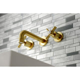 Kingston Brass Millennium Two-Handle 3-Hole Wall Mount Bathroom Faucet