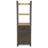 Aurelle Home Miller Rustic and Industrial Bookshelf with Drawers