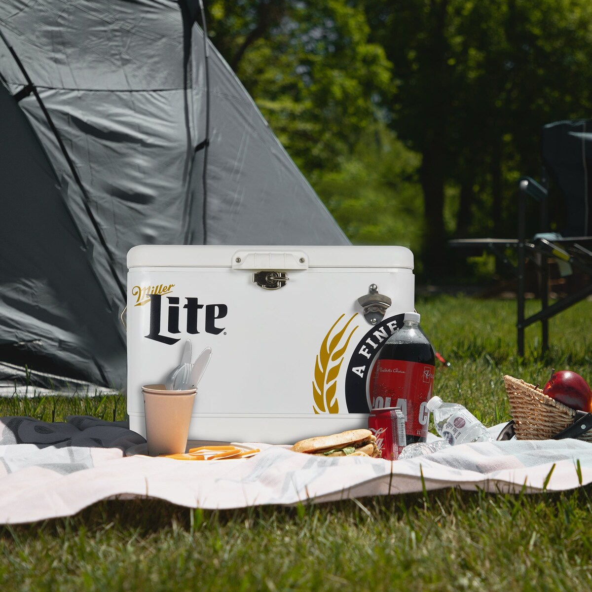 Miller Lite Ice Chest Cooler with Bottle Opener, 51L (54 qt)