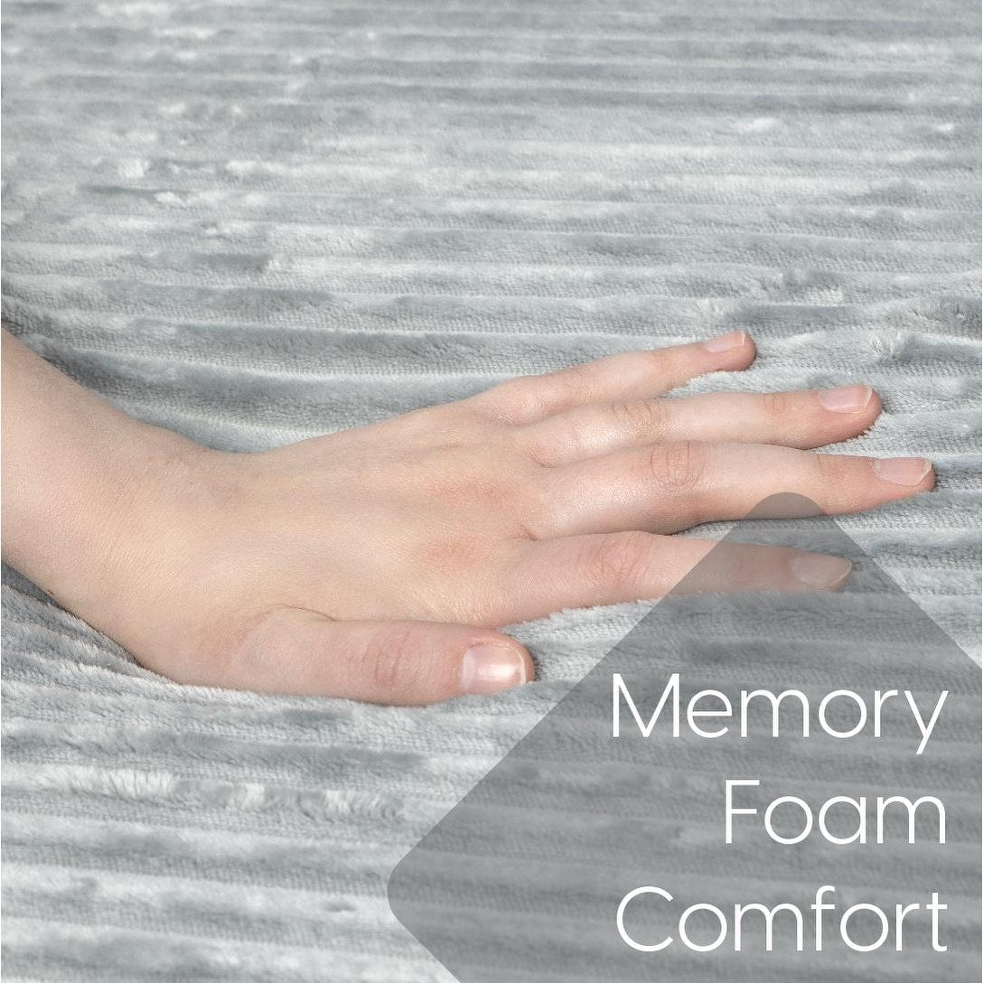Milliard Tri Folding Sofa Mattress, Memory Foam Foldable Mattress with Ultra Soft & Washable Ribbed Fur Cover, Twin Size (Grey)