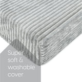 Milliard Tri Folding Sofa Mattress, Memory Foam Foldable Mattress with Ultra Soft & Washable Ribbed Fur Cover, Twin Size (Grey)
