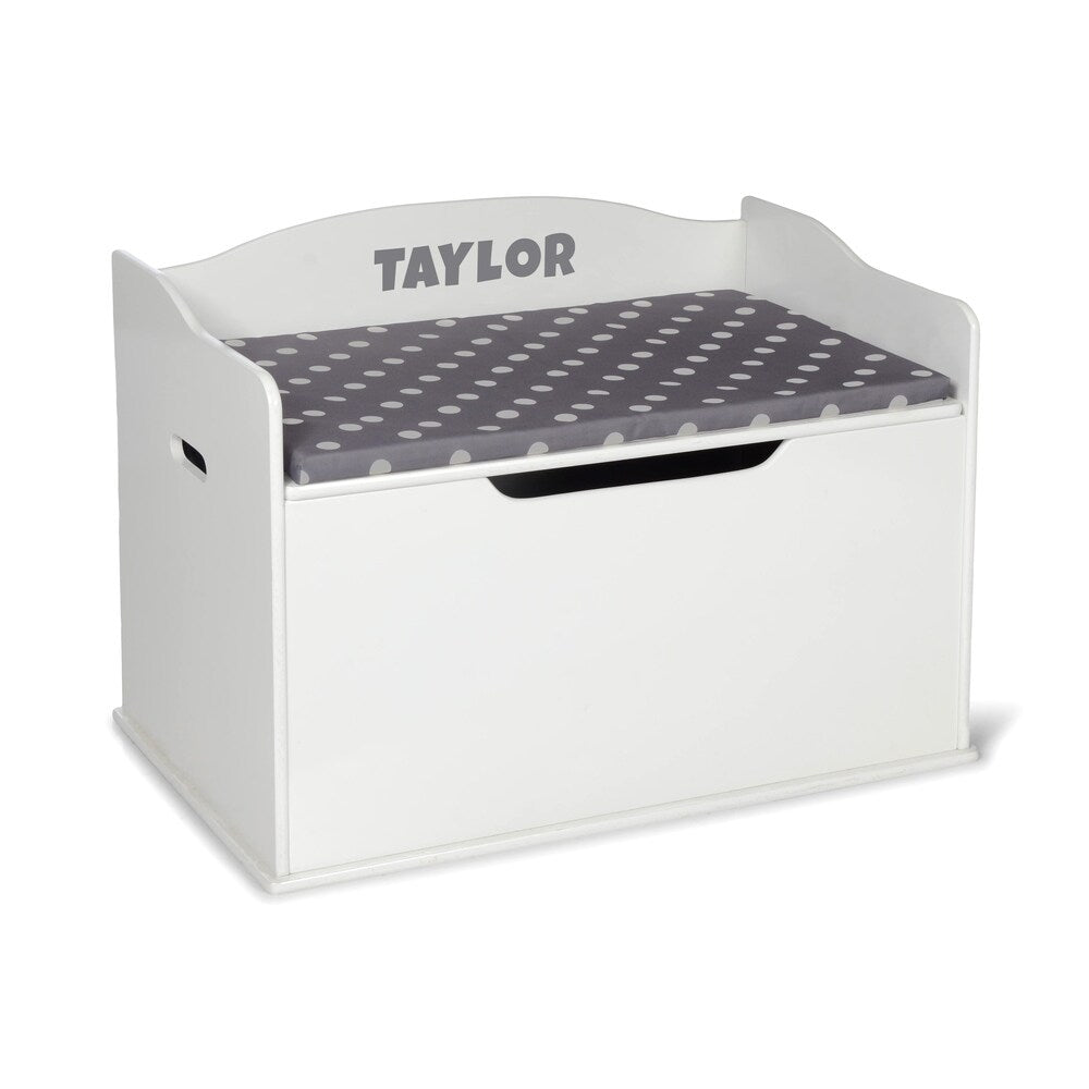Milliard Wooden Toy Box and Storage Chest with Seating Bench - for Kids and Babies – Girls and Boys - White - Large
