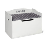 Milliard Wooden Toy Box and Storage Chest with Seating Bench - for Kids and Babies – Girls and Boys - White - Large