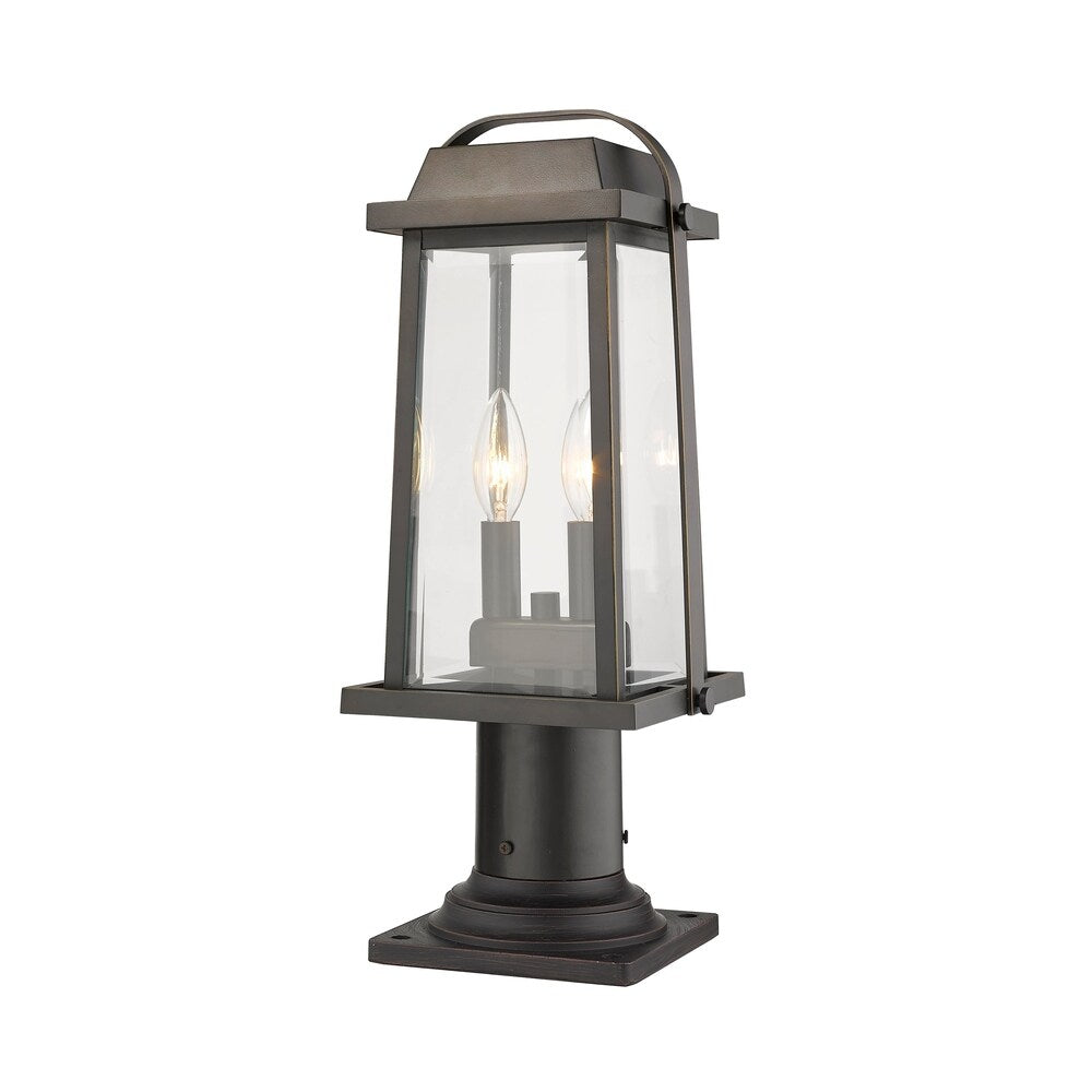 Millworks 2 Light Outdoor Pier Mounted Fixture in Oil Rubbed Bronze - Brown