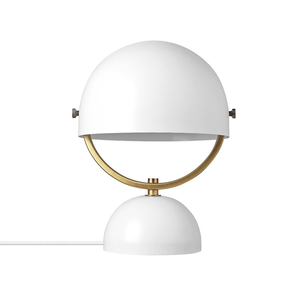 Milo 12.5" Matte White Desk Lamp with Matte Brass Accents - one size