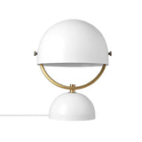 Milo 12.5" Matte White Desk Lamp with Matte Brass Accents - one size