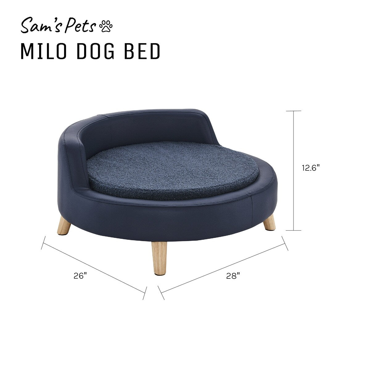 Milo 31'' Dog Bed In Navy - 31