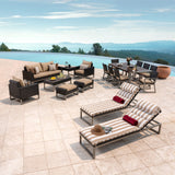 Milo Espresso 18 Piece Sunbrella Outdoor Patio Estate Set