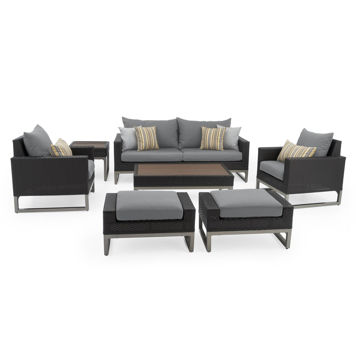 Milo Espresso 18 Piece Sunbrella Outdoor Patio Estate Set