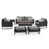 Milo Espresso 18 Piece Sunbrella Outdoor Patio Estate Set