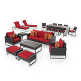 Milo Espresso 18 Piece Sunbrella Outdoor Patio Estate Set
