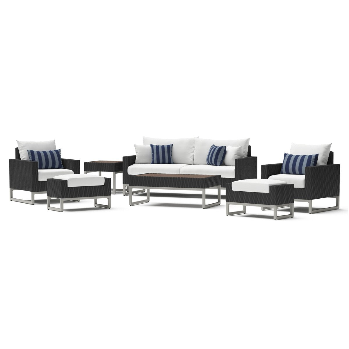 Milo Espresso 18 Piece Sunbrella Outdoor Patio Estate Set