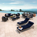 Milo Espresso 18 Piece Sunbrella Outdoor Patio Estate Set