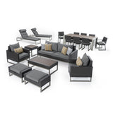 Milo Espresso 18 Piece Sunbrella Outdoor Patio Estate Set