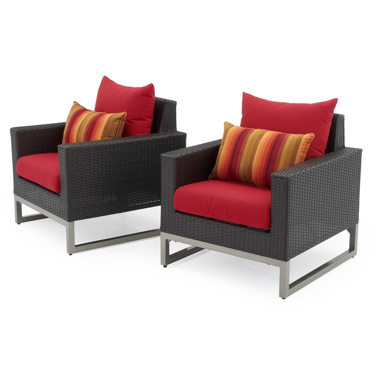 Milo Espresso 2 Piece Sunbrella Outdoor Patio Club Chairs