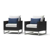 Milo Espresso 2 Piece Sunbrella Outdoor Patio Club Chairs