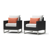 Milo Espresso 2 Piece Sunbrella Outdoor Patio Club Chairs