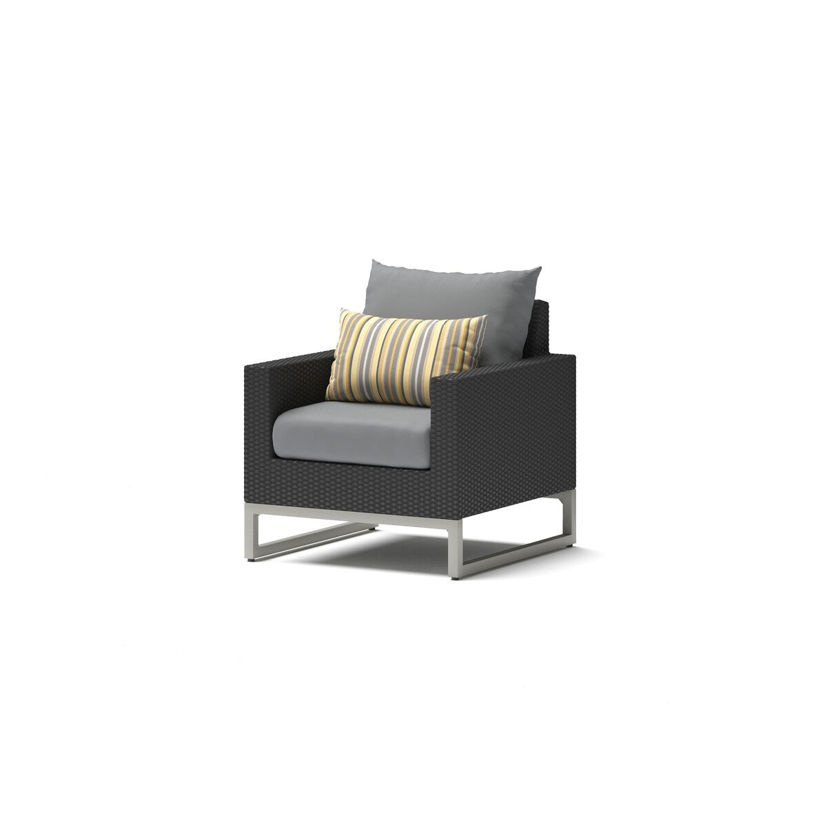 Milo Espresso 3 Piece Sunbrella Outdoor Patio Club Chairs and Side Table