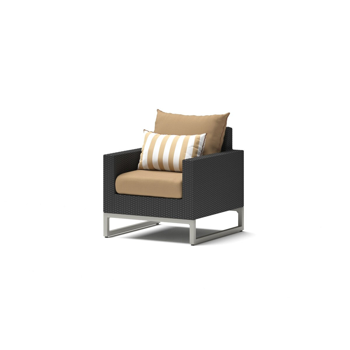 Milo Espresso 3 Piece Sunbrella Outdoor Patio Club Chairs and Side Table