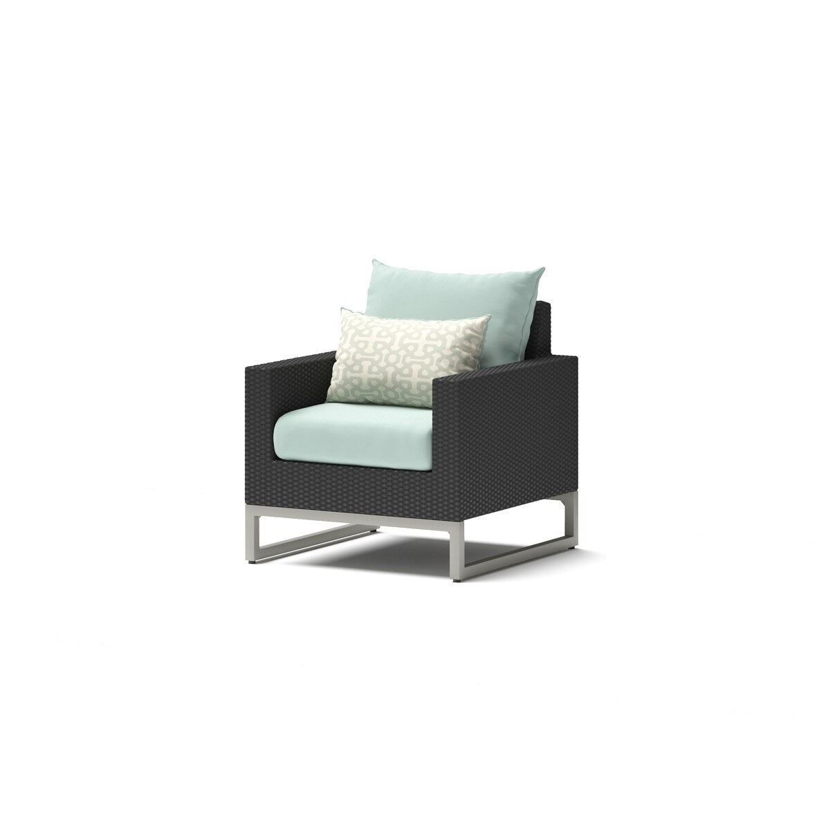 Milo Espresso 3 Piece Sunbrella Outdoor Patio Club Chairs and Side Table