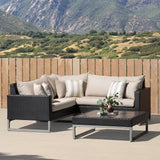 Milo Espresso 4 Piece Sectional - Slate Gray