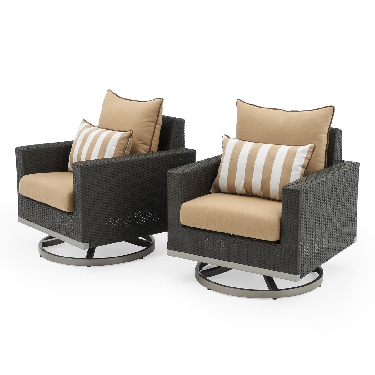 Milo Espresso 4 Piece Sunbrella Outdoor Patio Motion Fire Set