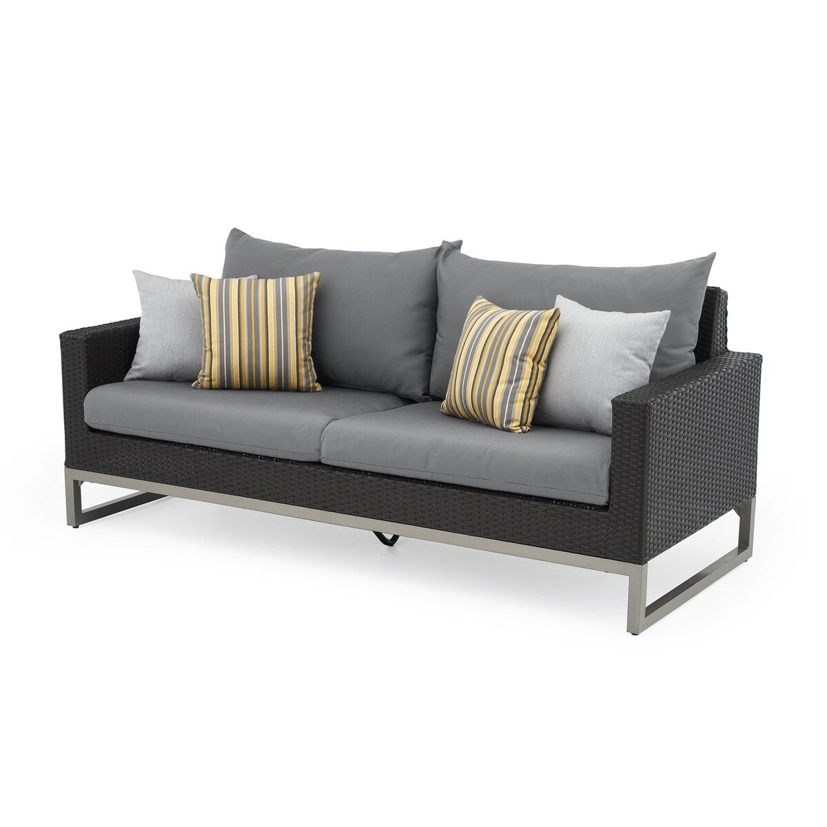 Milo Espresso 4 Piece Sunbrella Outdoor Patio Motion Fire Set