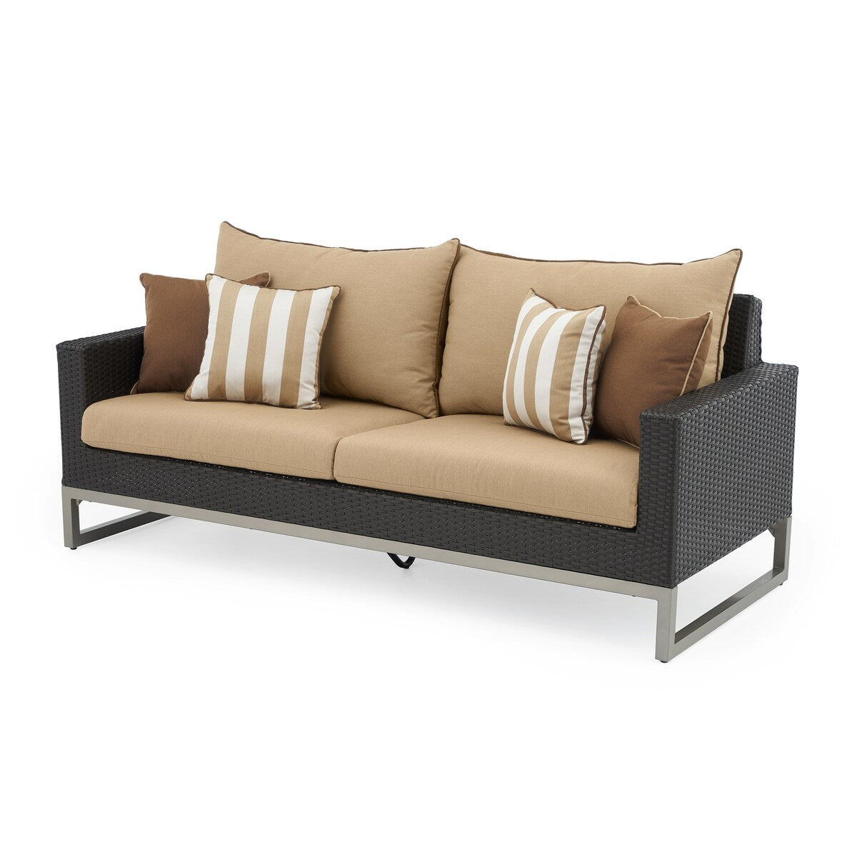 Milo Espresso 4 Piece Sunbrella Outdoor Patio Motion Fire Set