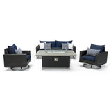 Milo Espresso 4 Piece Sunbrella Outdoor Patio Motion Fire Set