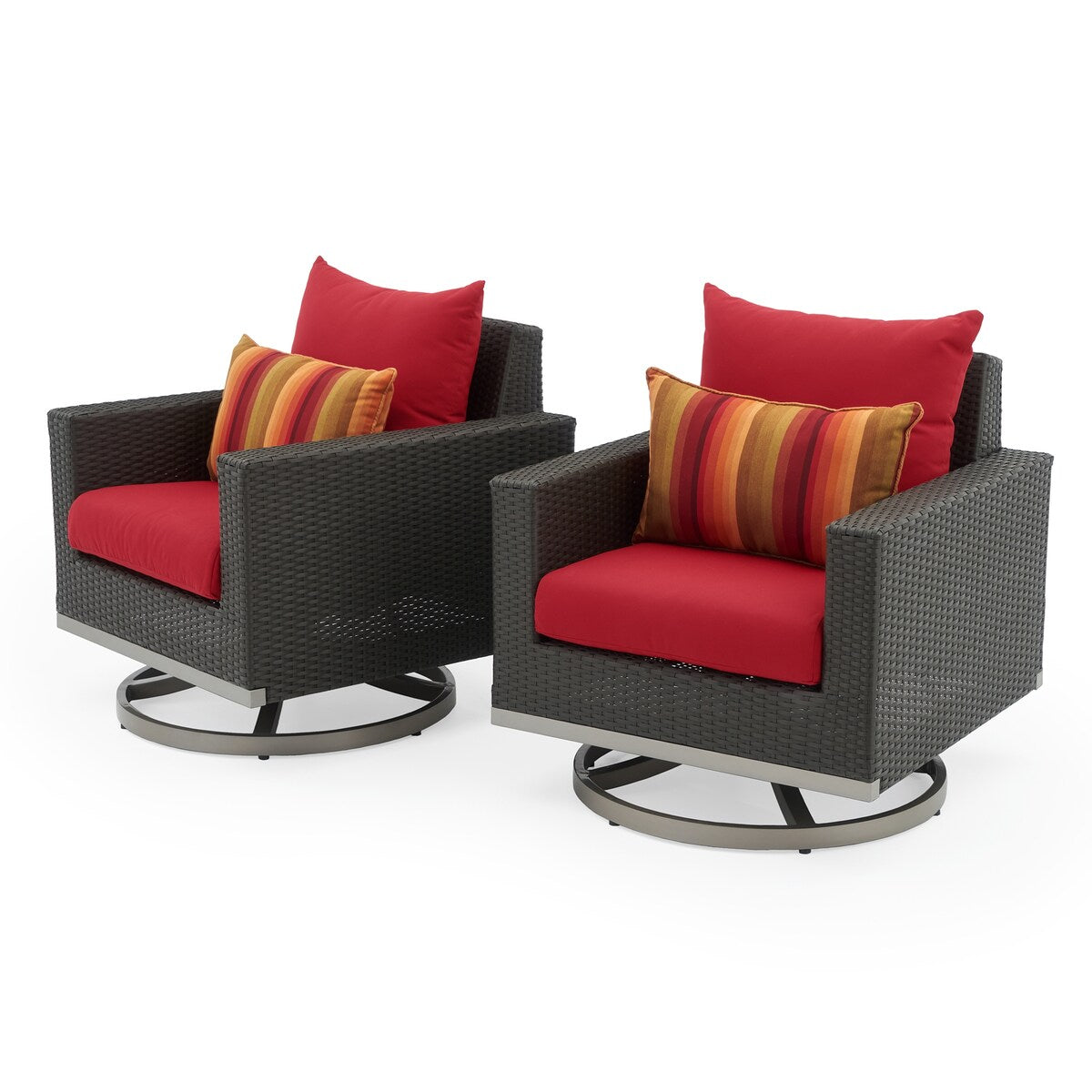 Milo Espresso 4 Piece Sunbrella Outdoor Patio Motion Fire Set