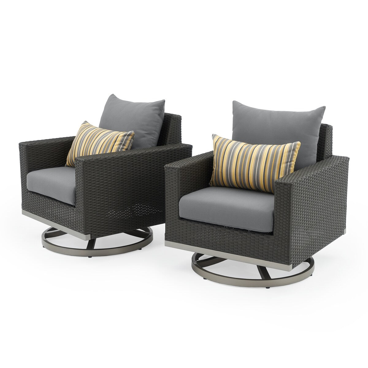 Milo Espresso 4 Piece Sunbrella Outdoor Patio Motion Fire Set