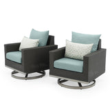 Milo Espresso 7 Piece Sunbrella Outdoor Patio Motion Fire Set