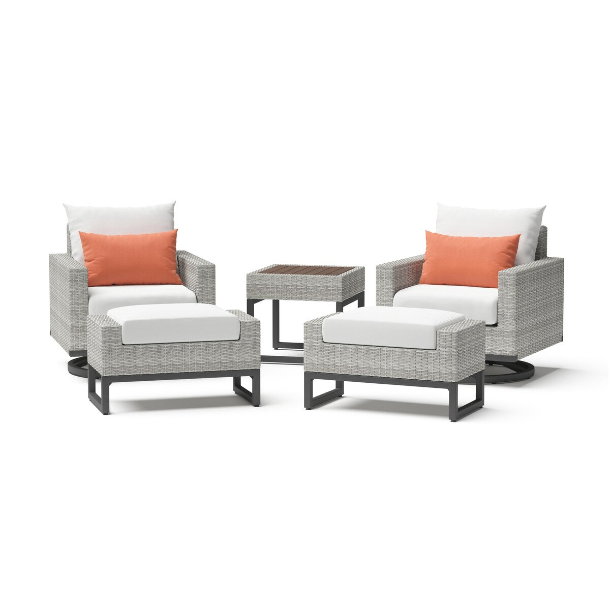 Milo 5 Piece Sunbrella Outdoor Patio Motion Club Set