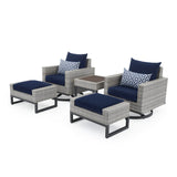 Milo 5 Piece Sunbrella Outdoor Patio Motion Club Set